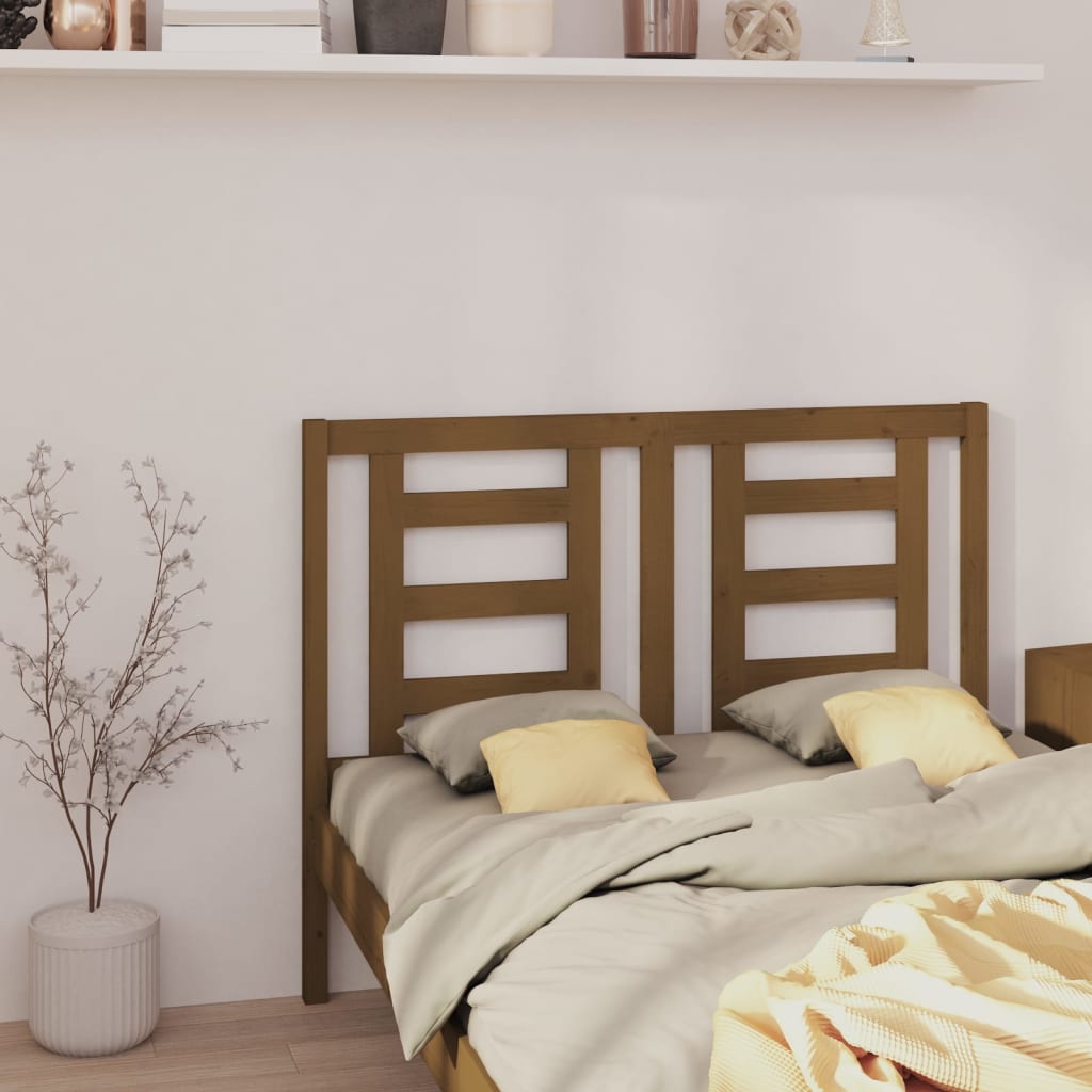 Testiera per Letto ambra 146x4x100 cm in Legno Massello di Pino