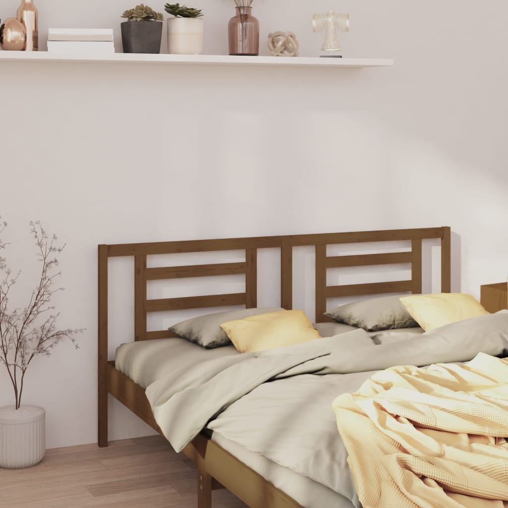 Testiera per Letto ambra 206x4x100 cm in Legno Massello di Pino