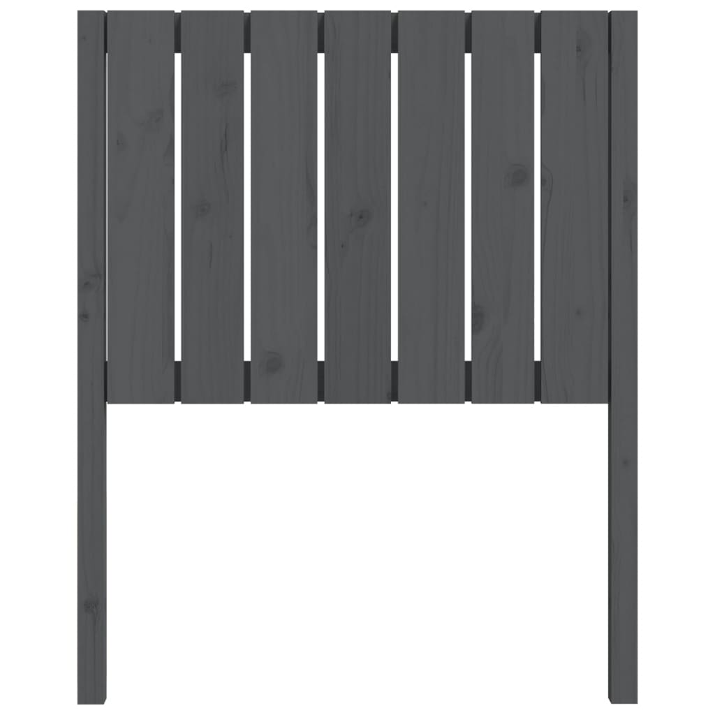 Testiera Letto Grigia 80,5x4x100 cm in Legno Massello di Pino