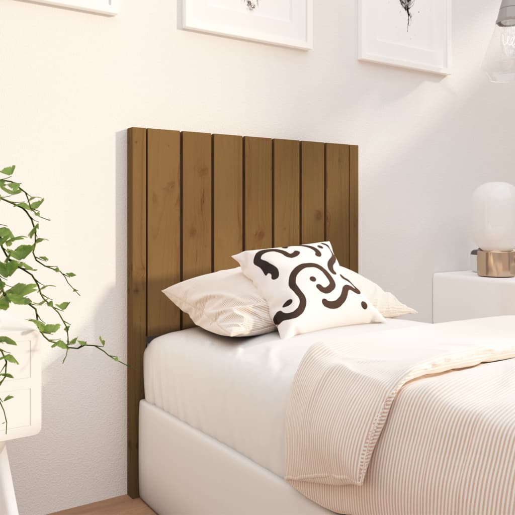 Testiera per Letto ambra 80,5x4x100cm in Legno Massello di Pino
