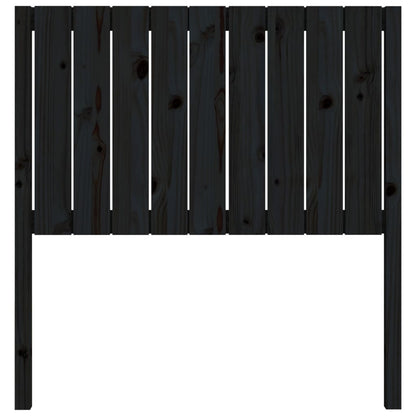 Testiera per Letto Nera 95,5x4x100 cm in Legno Massello di Pino