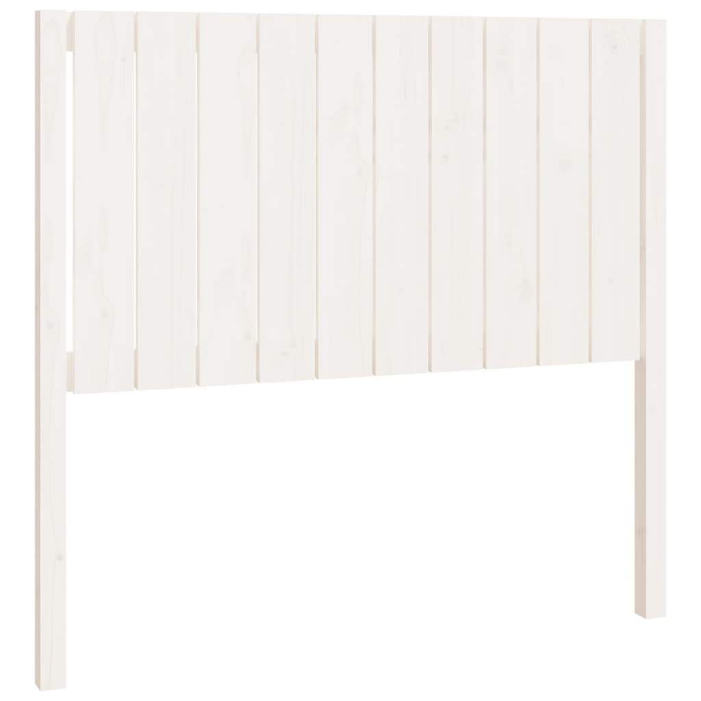 Testiera per Letto Bianca 105,5x4x100 cm Legno Massello di Pino