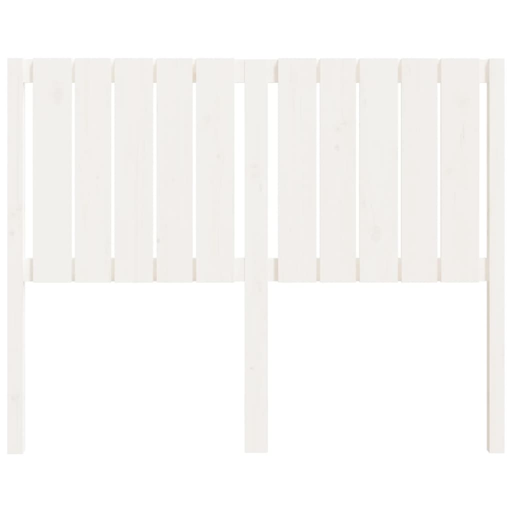 Testiera per Letto Bianca 125,5x4x100 cm Legno Massello di Pino