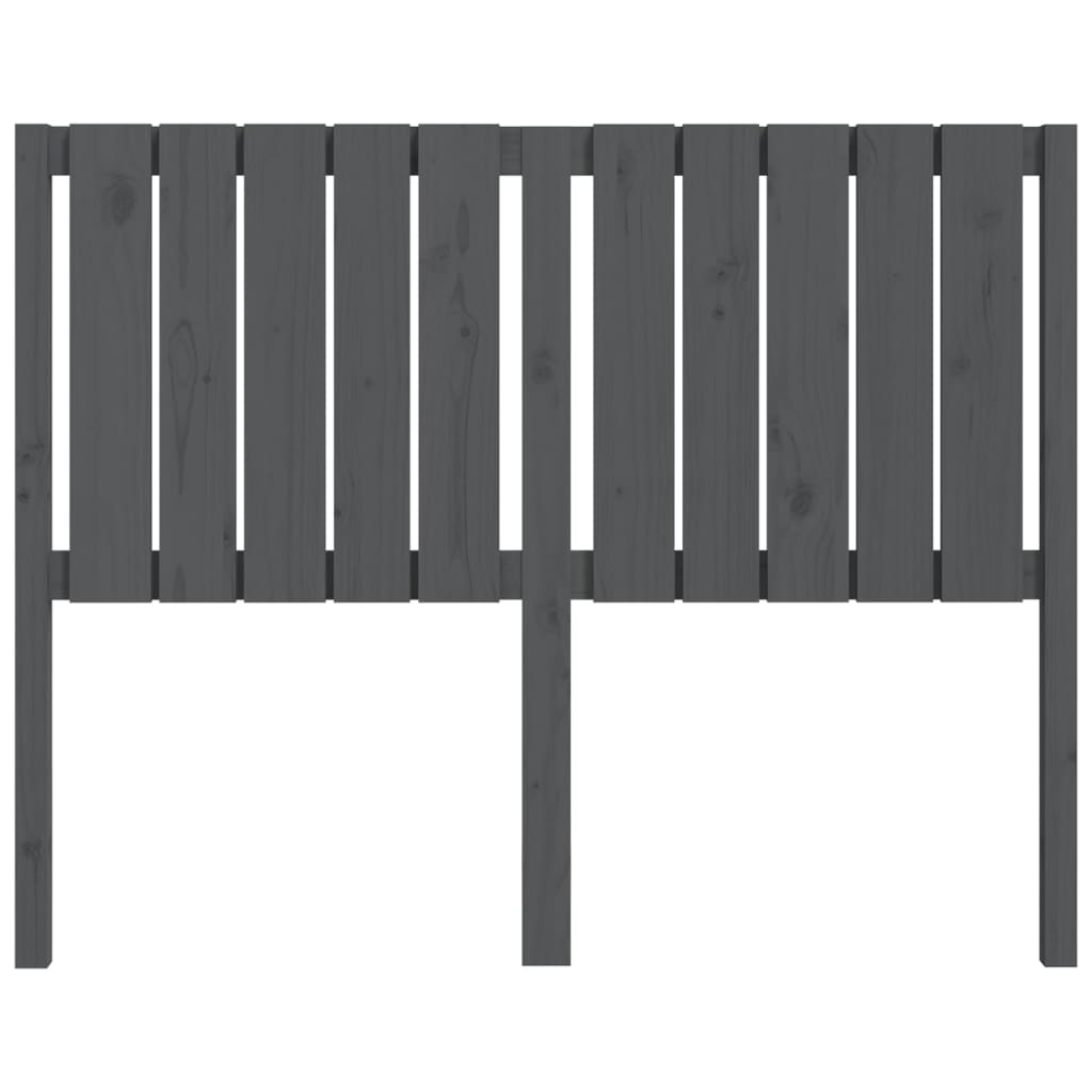 Testiera per Letto Grigia 125,5x4x100 cm Legno Massello di Pino