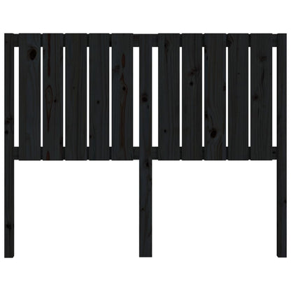 Testiera per Letto Nera 125,5x4x100cm in Legno Massello di Pino