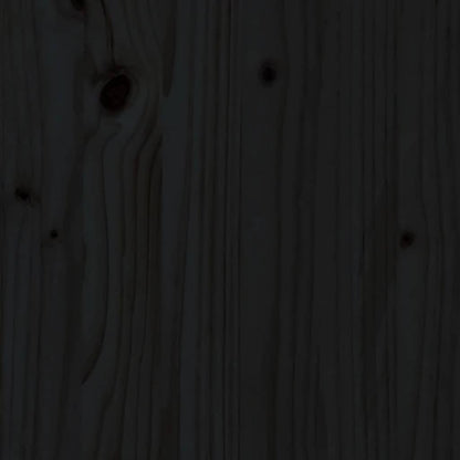 Testiera per Letto Nera 125,5x4x100cm in Legno Massello di Pino