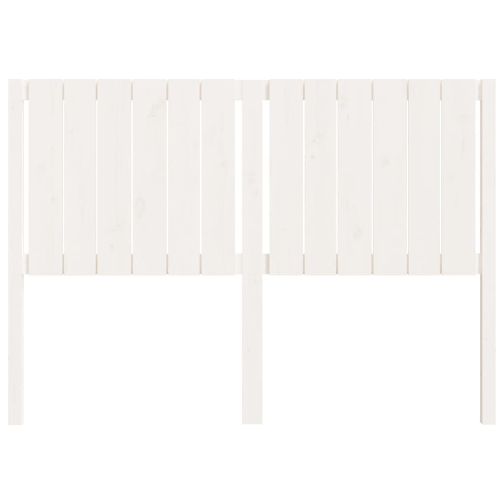 Testiera per Letto Bianca 140,5x4x100 cm Legno Massello di Pino