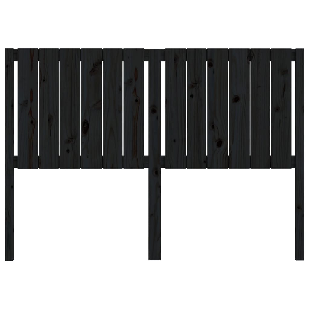 Testiera per Letto Nera 145,5x4x100cm in Legno Massello di Pino