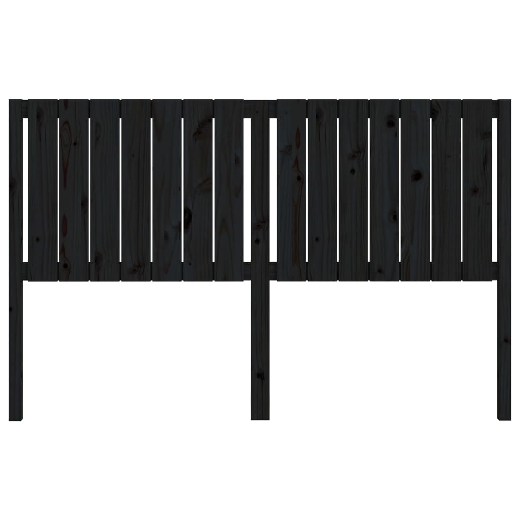 Testiera per Letto Nera 165,5x4x100cm in Legno Massello di Pino