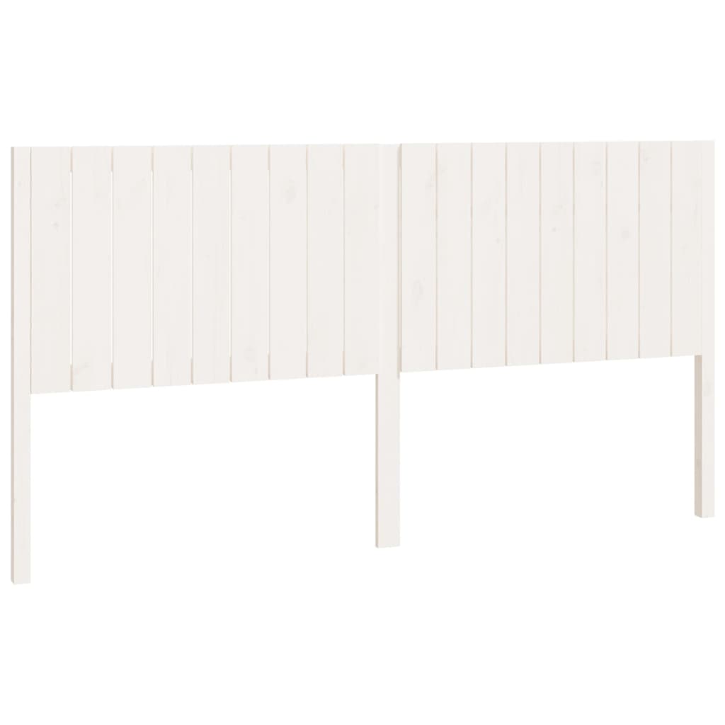 Testiera per Letto Bianca 185,5x4x100 cm Legno Massello di Pino