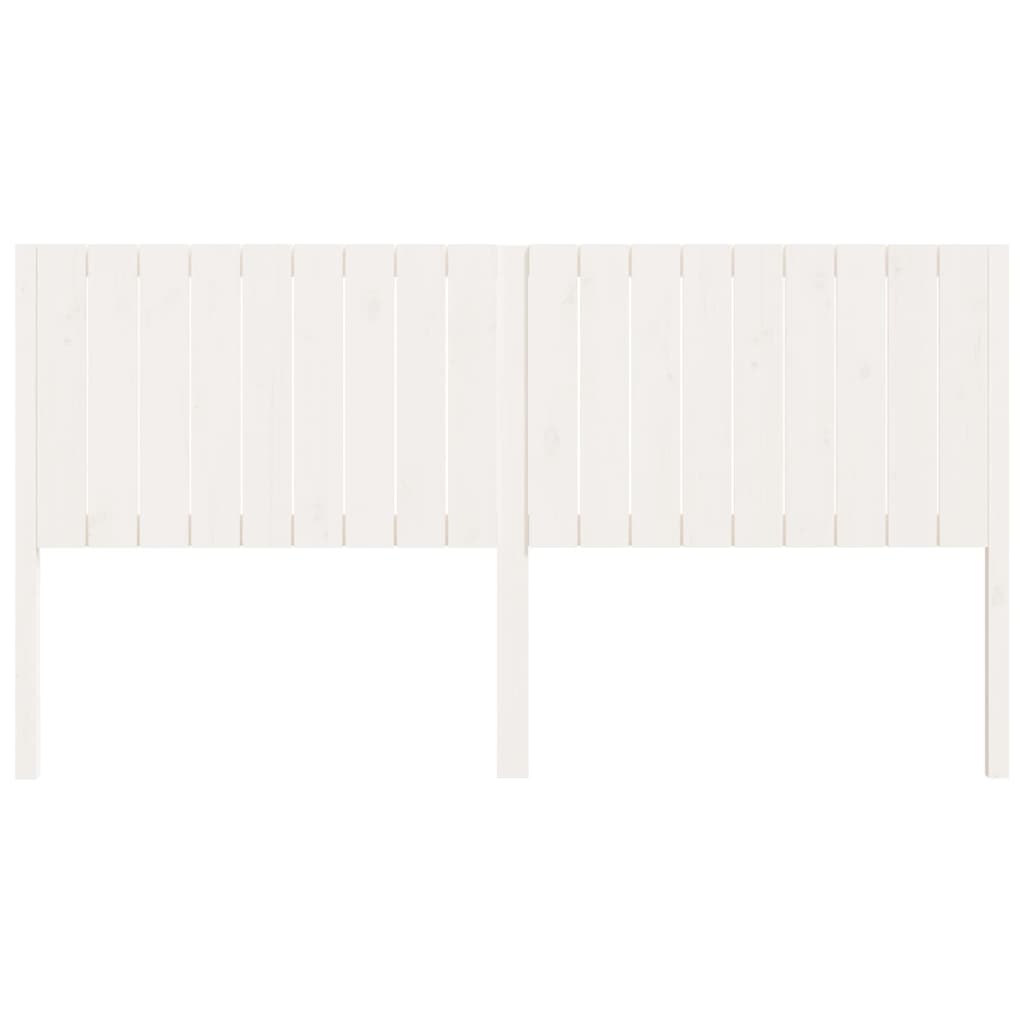 Testiera per Letto Bianca 185,5x4x100 cm Legno Massello di Pino