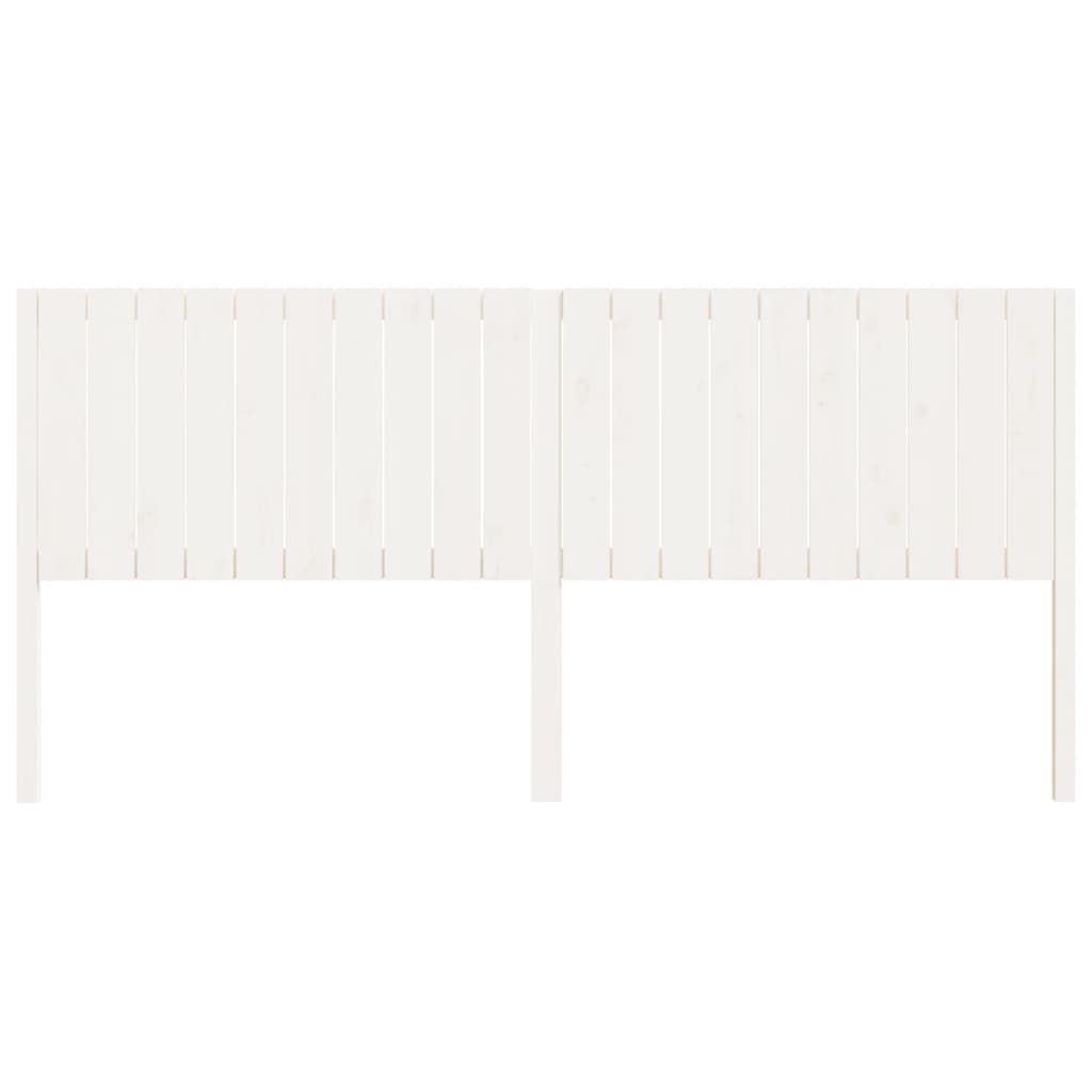 Testiera per Letto Bianca 205,5x4x100 cm Legno Massello di Pino