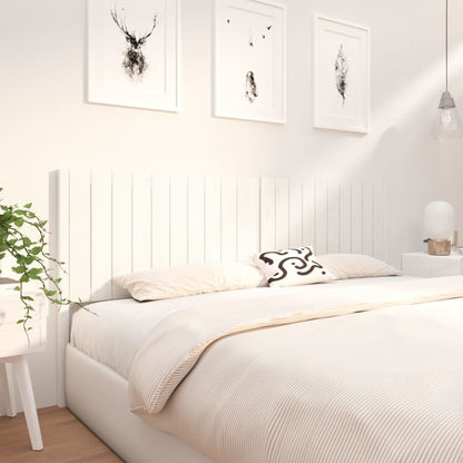 Testiera per Letto Bianca 205,5x4x100 cm Legno Massello di Pino