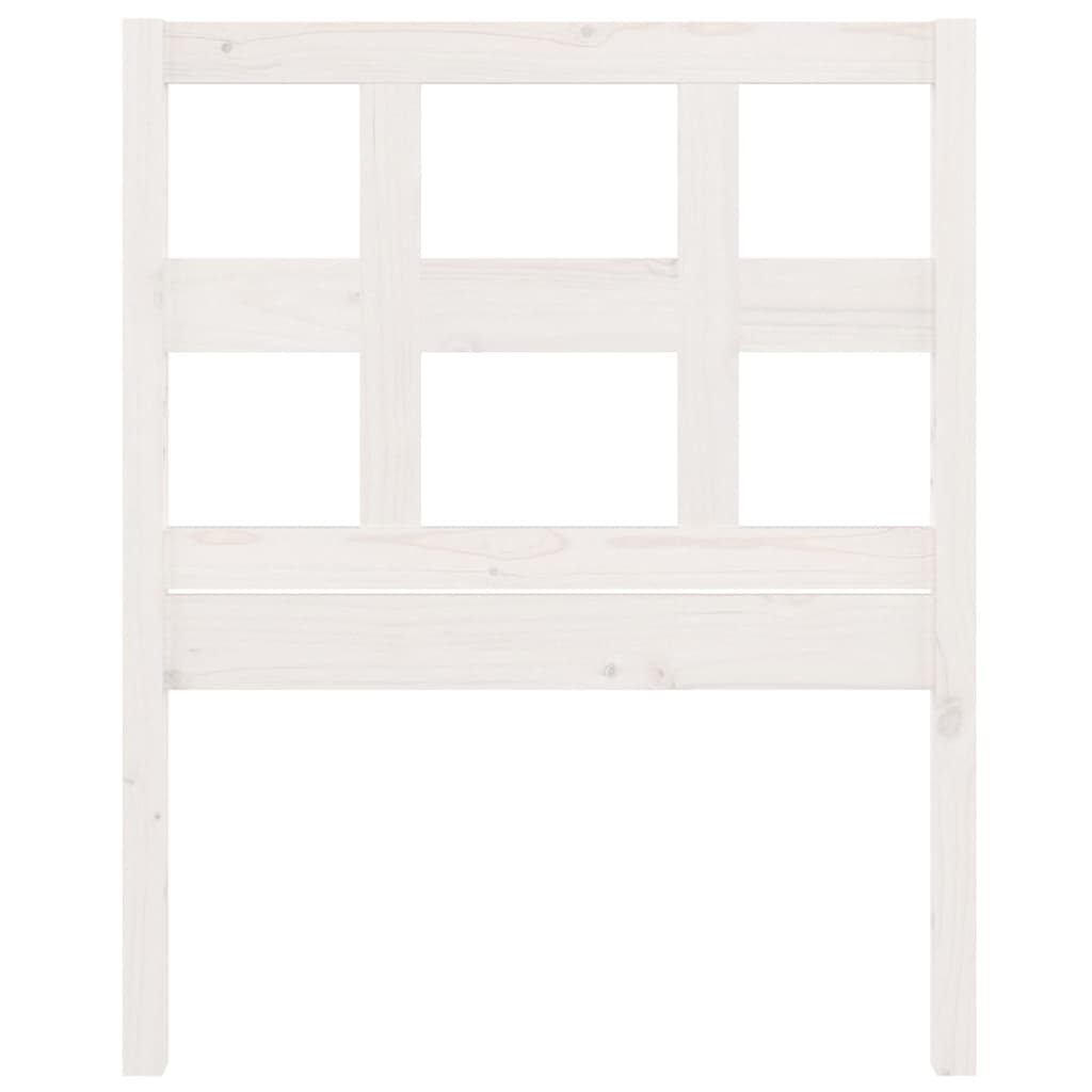 Testiera per Letto Bianca 80,5x4x100 cm Legno Massello di Pino