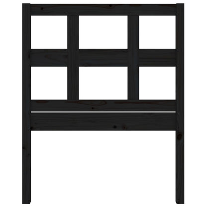Testiera per Letto Nera 80,5x4x100 cm in Legno Massello di Pino