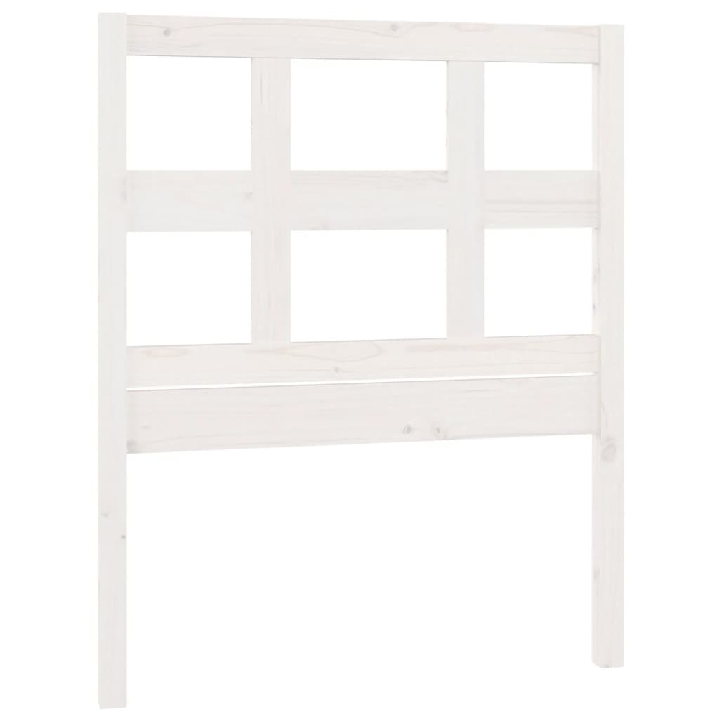 Testiera per Letto Bianca 95,5x4x100 cm Legno Massello di Pino