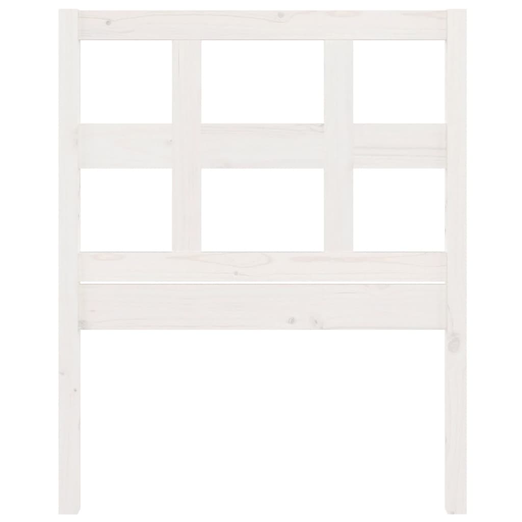 Testiera per Letto Bianca 95,5x4x100 cm Legno Massello di Pino