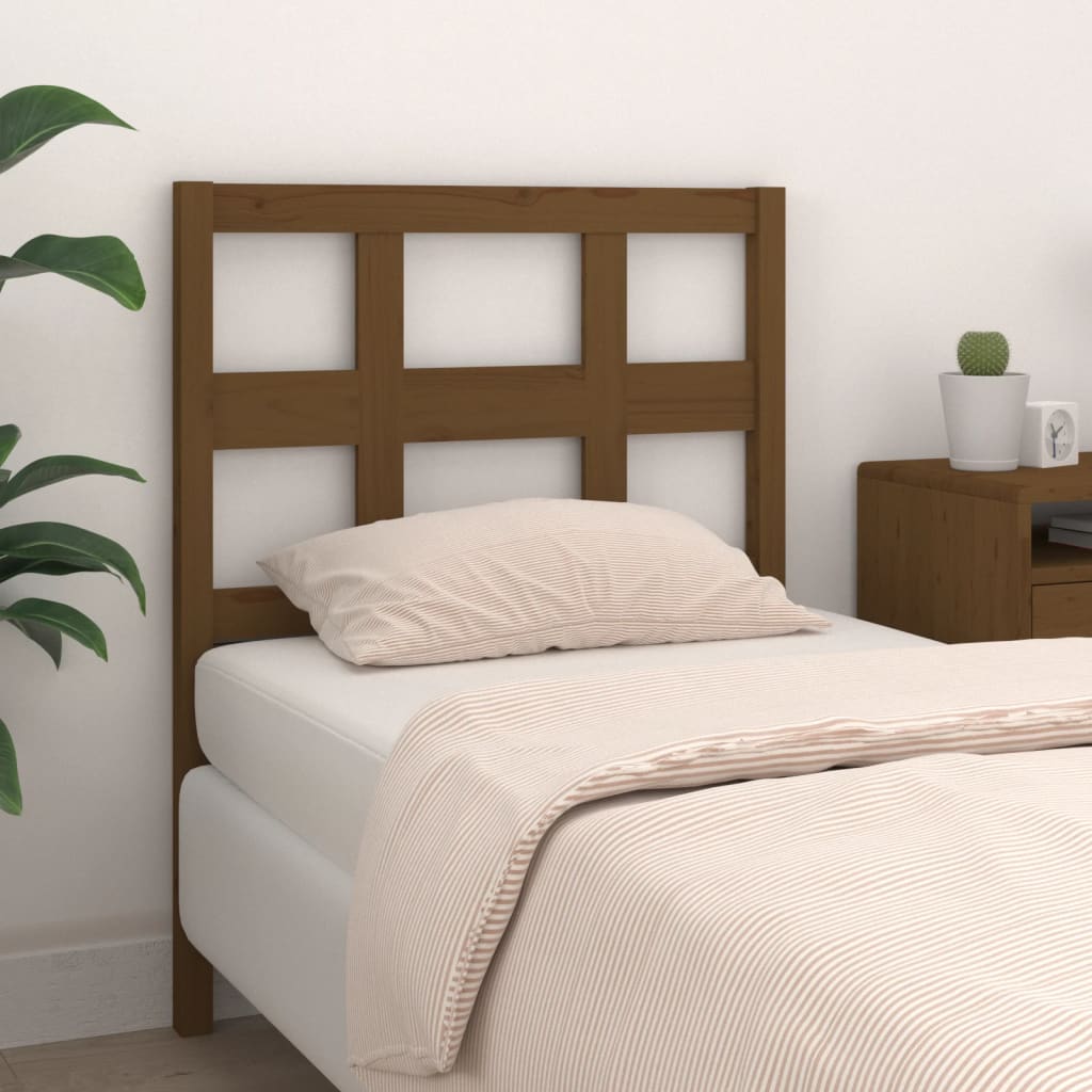 Testiera per Letto ambra 95,5x4x100cm in Legno Massello di Pino