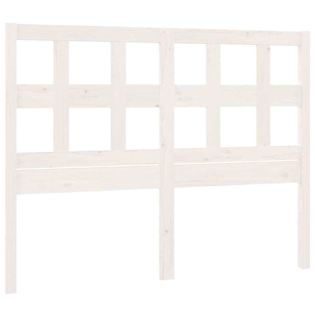Testiera per Letto Bianca 140,5x4x100 cm Legno Massello di Pino