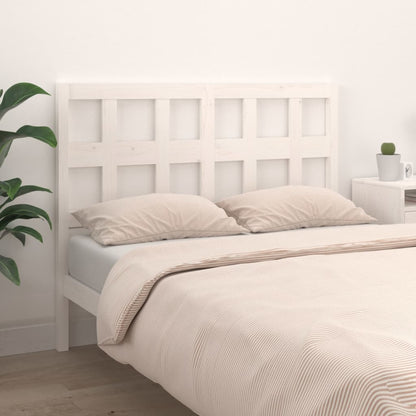 Testiera per Letto Bianca 140,5x4x100 cm Legno Massello di Pino