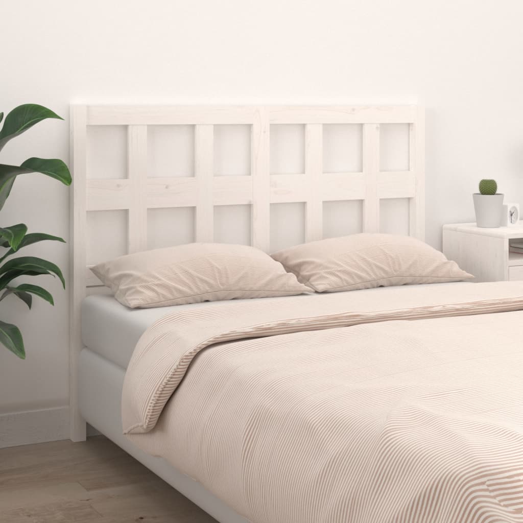 Testiera per Letto Bianca 140,5x4x100 cm Legno Massello di Pino