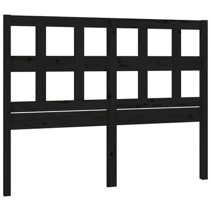 Testiera per Letto Nera 140,5x4x100cm in Legno Massello di Pino