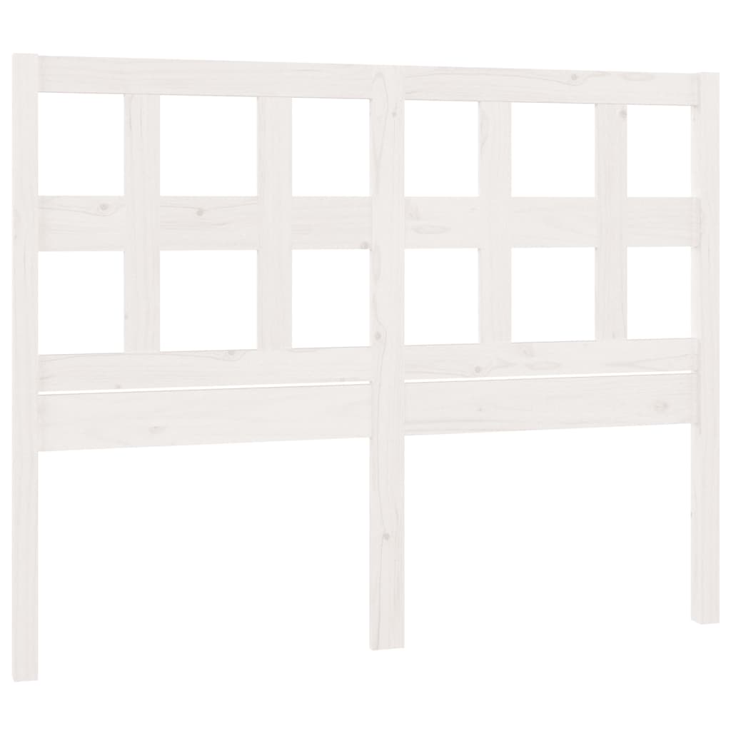 Testiera per Letto Bianca 145,5x4x100 cm Legno Massello di Pino