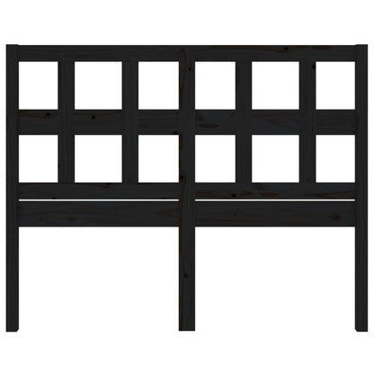 Testiera per Letto Nera 145,5x4x100cm in Legno Massello di Pino