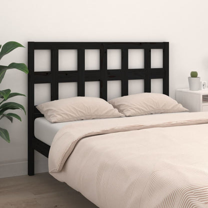 Testiera per Letto Nera 155,5x4x100 cm Legno Massello di Pino