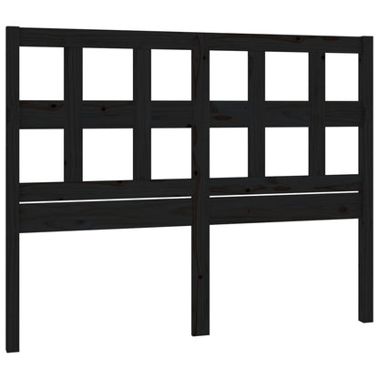 Testiera per Letto Nera 165,5x4x100cm in Legno Massello di Pino