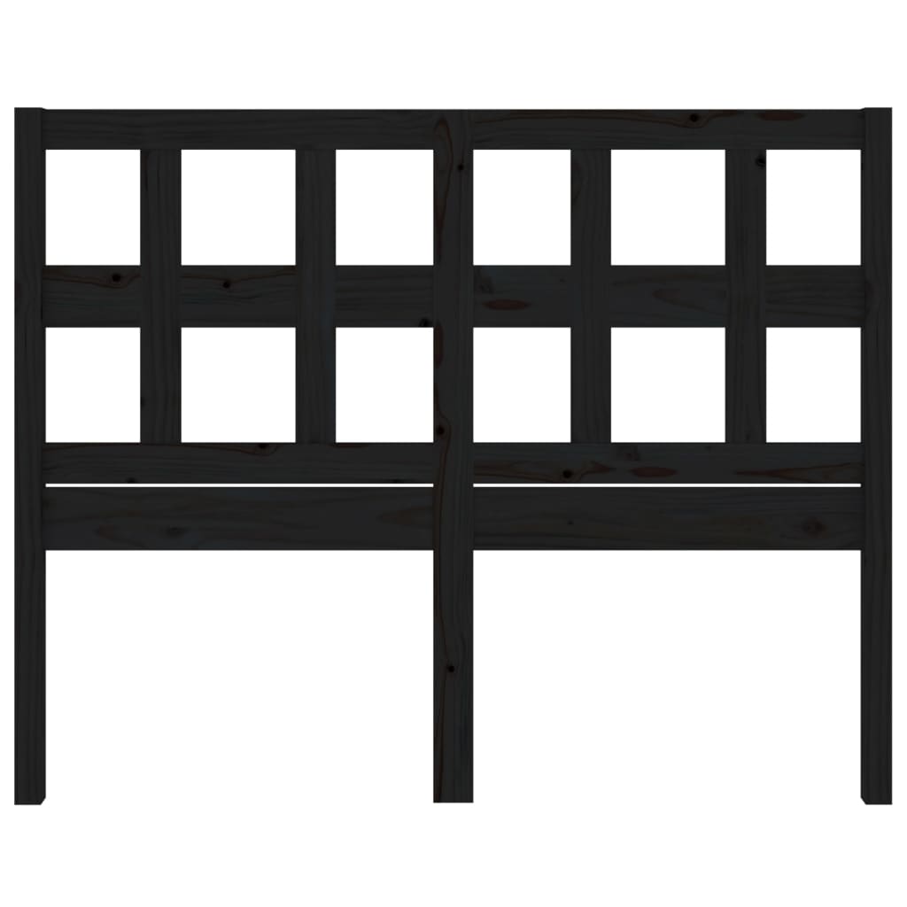 Testiera per Letto Nera 165,5x4x100cm in Legno Massello di Pino