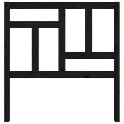 Testiera per Letto Nera 80,5x4x100 cm in Legno Massello di Pino
