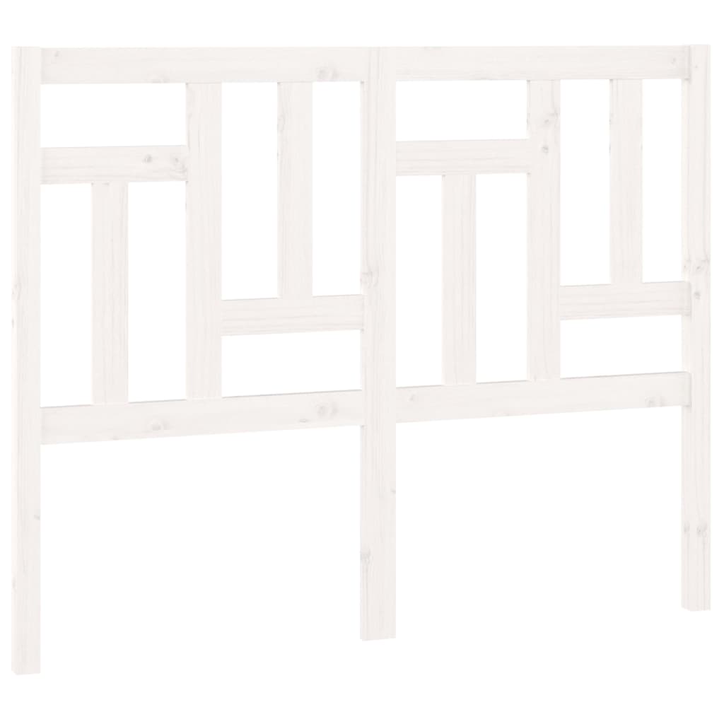 Testiera per Letto Bianca 125,5x4x100 cm Legno Massello di Pino
