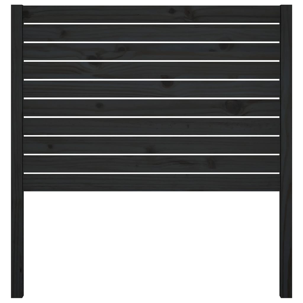 Testiera per Letto Nera 81x4x100 cm in Legno Massello di Pino