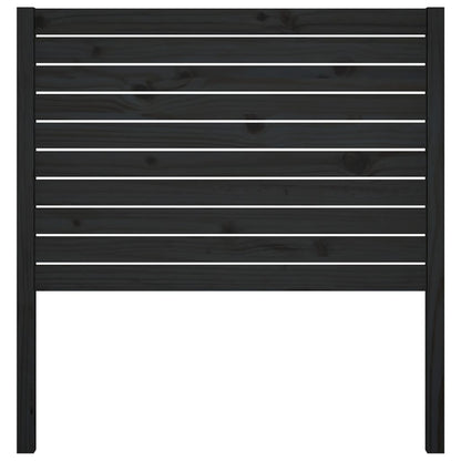 Testiera per Letto Nera 81x4x100 cm in Legno Massello di Pino