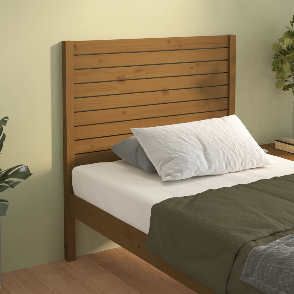 Testiera per Letto ambra 96x4x100 cm in Legno Massello di Pino