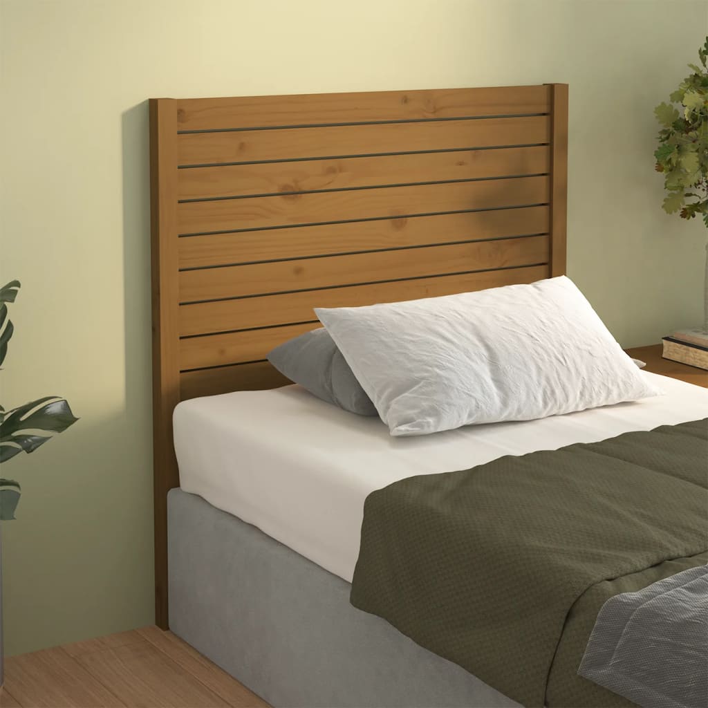 Testiera per Letto ambra 96x4x100 cm in Legno Massello di Pino