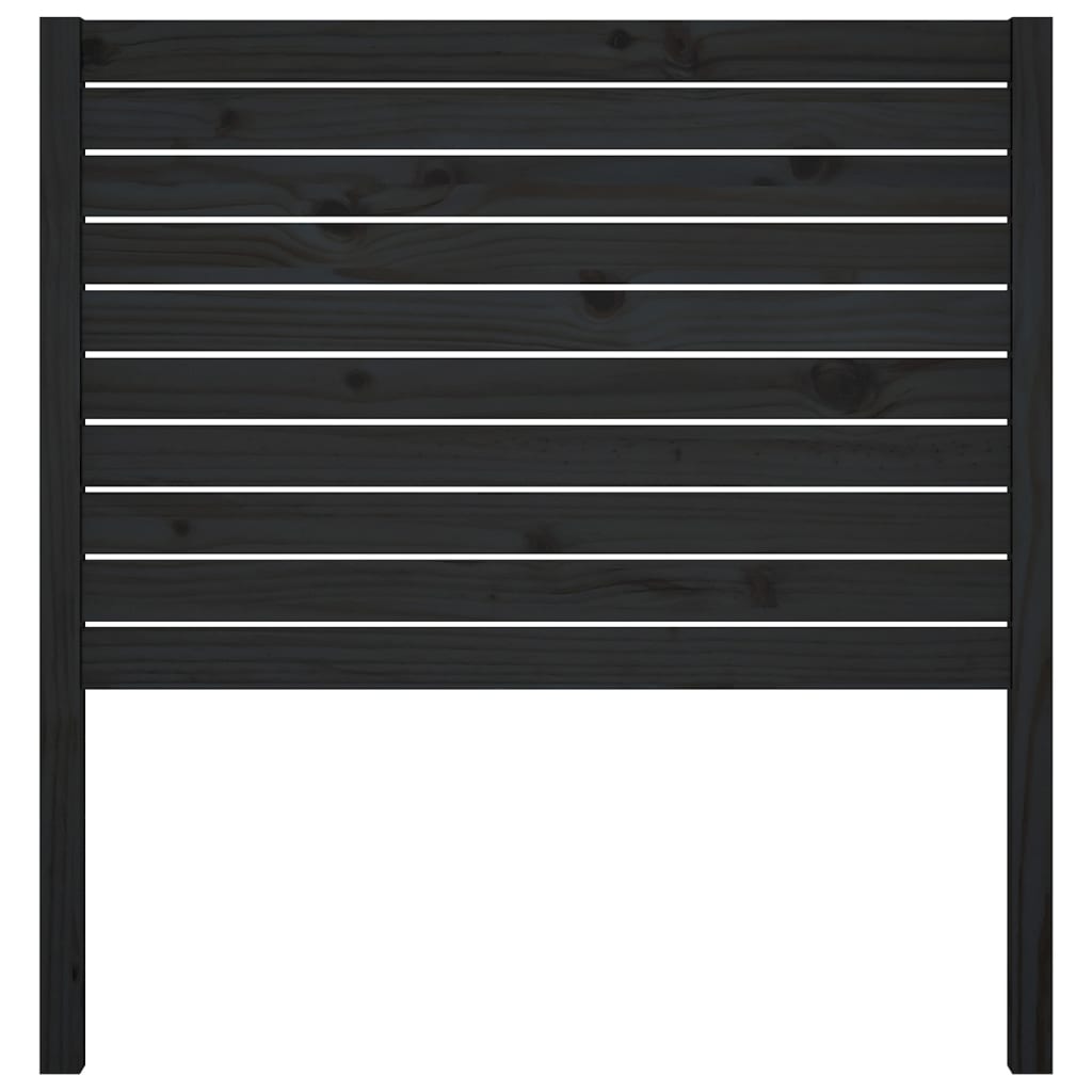 Testiera per Letto Nera 96x4x100 cm in Legno Massello di Pino