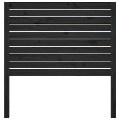 Testiera per Letto Nera 96x4x100 cm in Legno Massello di Pino