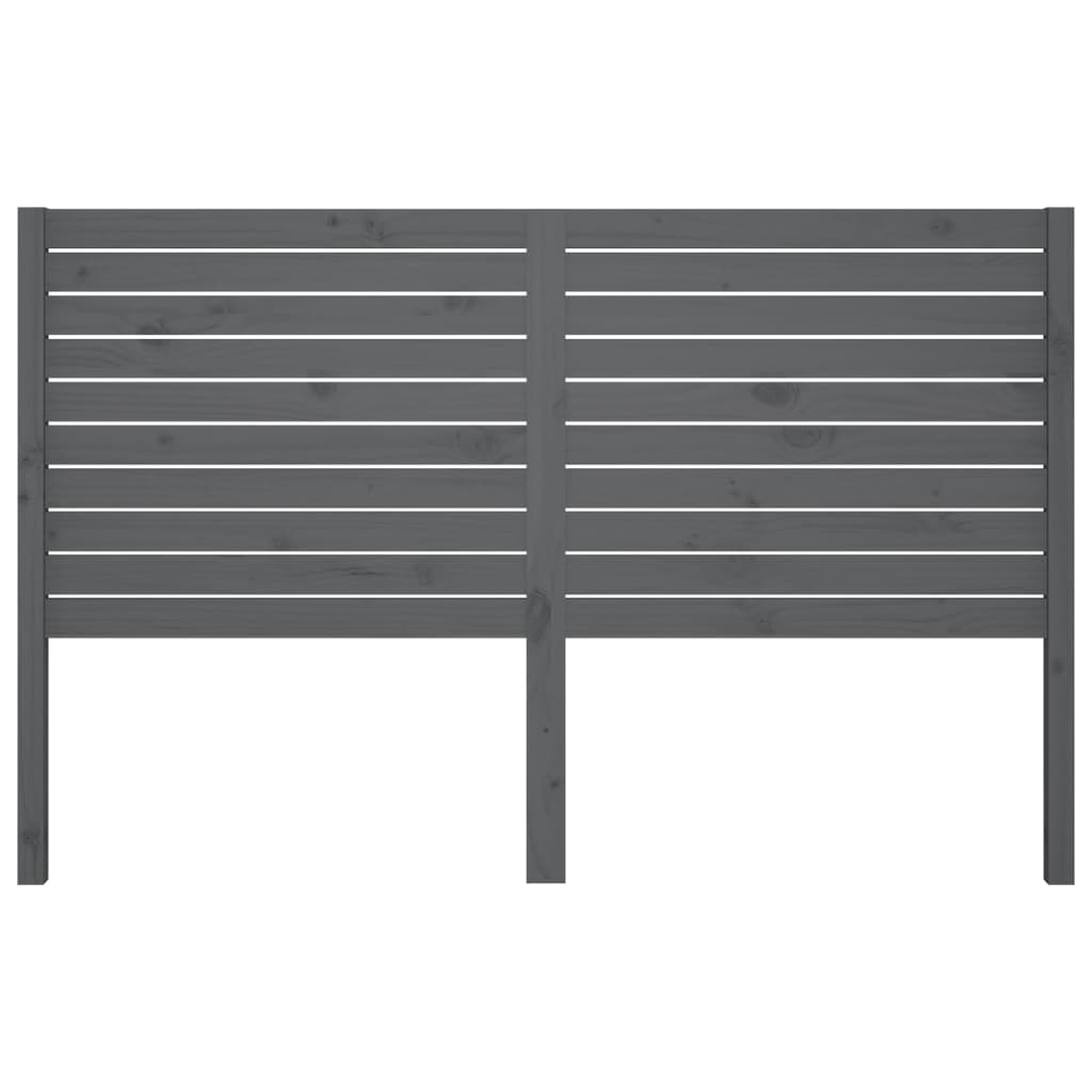 Testiera per Letto Grigia 126x4x100cm in Legno Massello di Pino