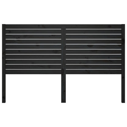 Testiera per Letto Nera 141x4x100 cm in Legno Massello di Pino
