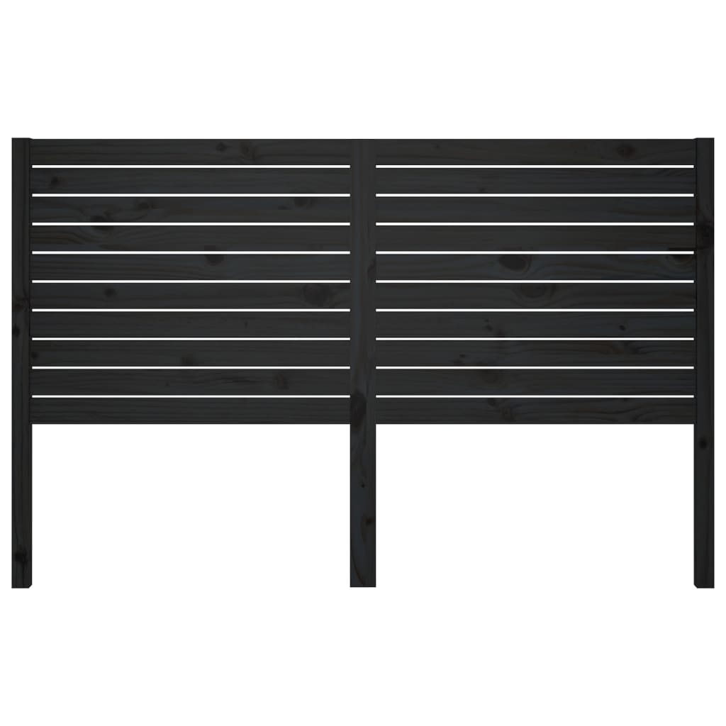 Testiera per Letto Nera 146x4x100 cm in Legno Massello di Pino
