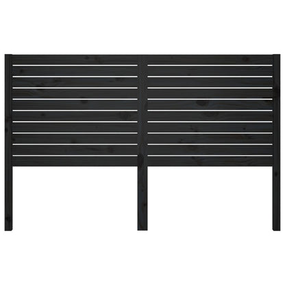 Testiera per Letto Nera 146x4x100 cm in Legno Massello di Pino