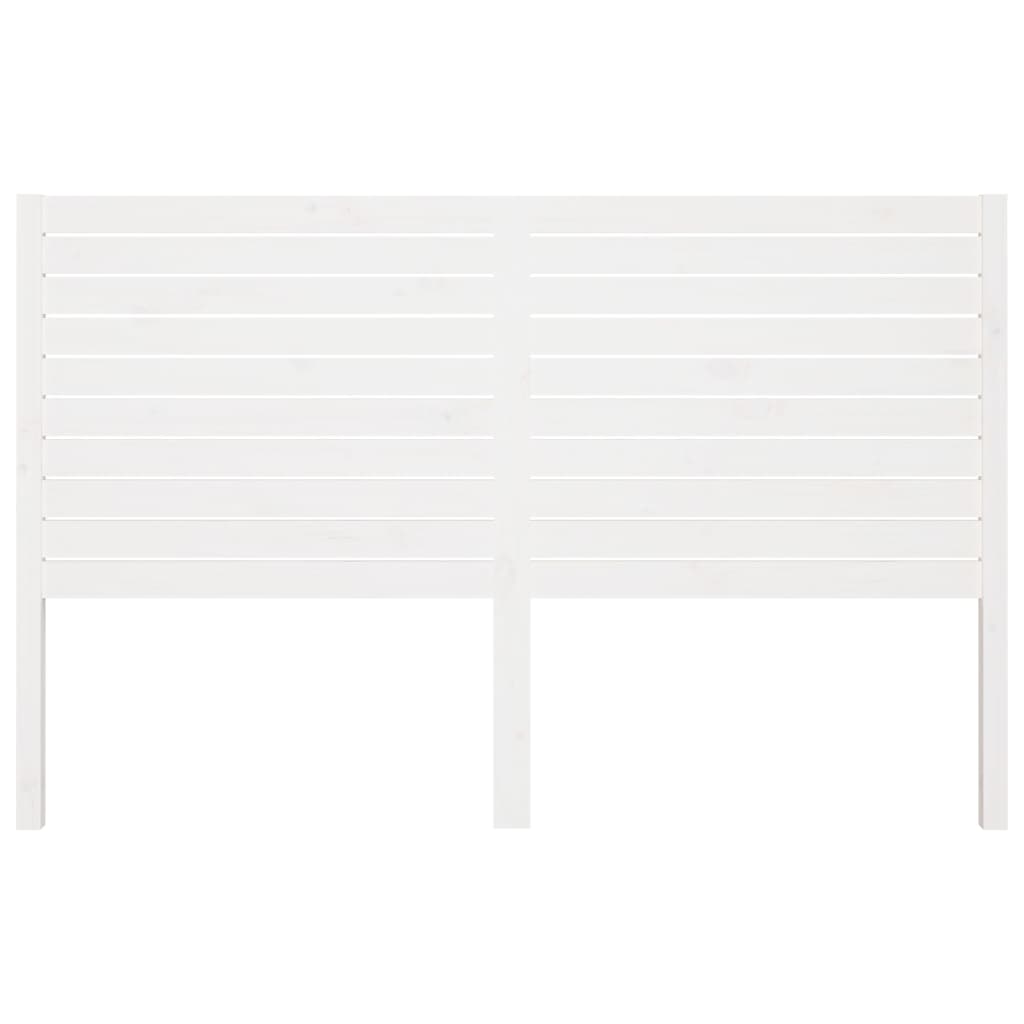 Testiera per Letto Bianca 156x4x100cm in Legno Massello di Pino