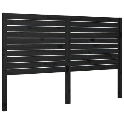 Testiera per Letto Nera 166x4x100 cm in Legno Massello di Pino