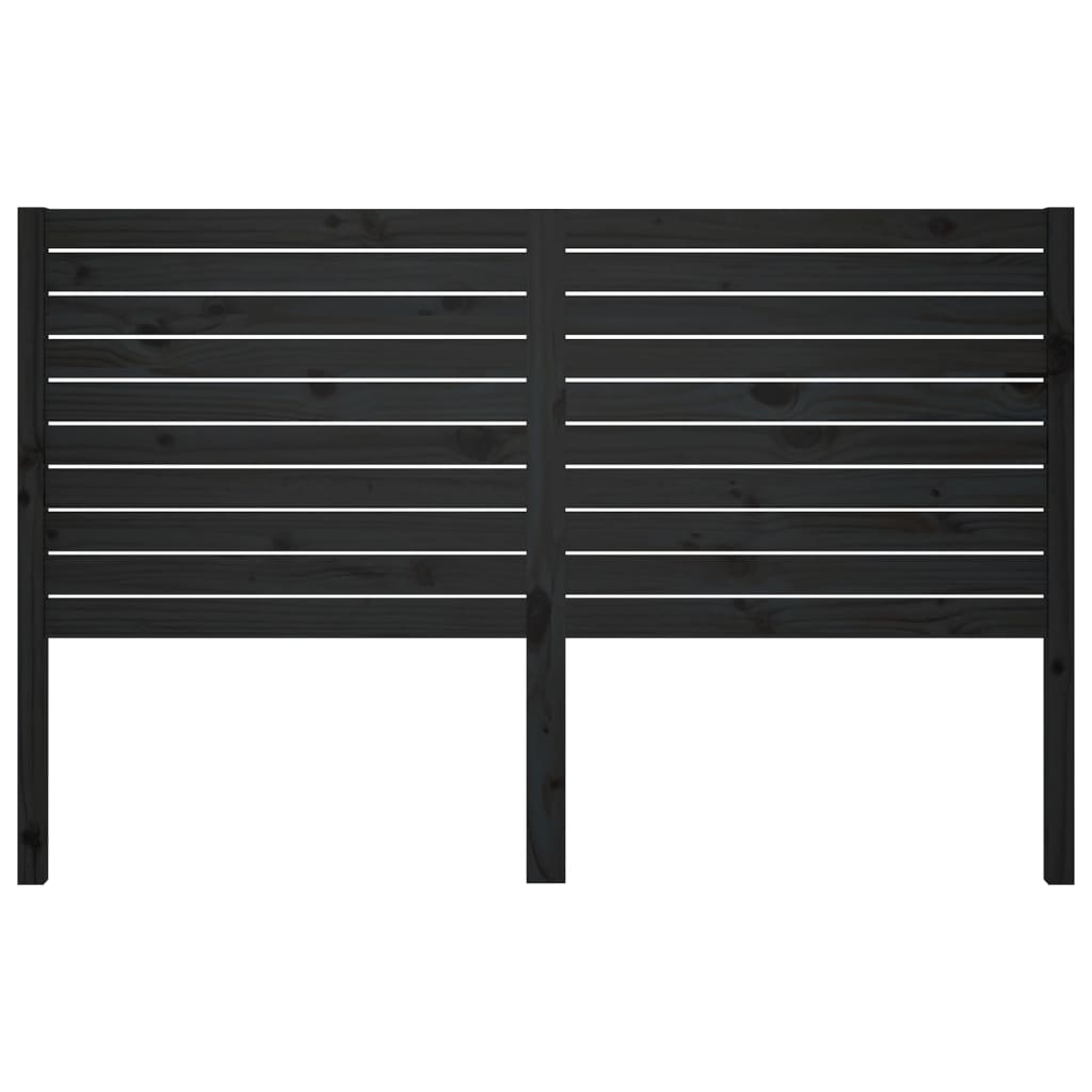Testiera per Letto Nera 186x4x100 cm in Legno Massello di Pino