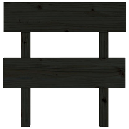 Testiera per Letto Nera 78,5x3x81 cm in Legno Massello di Pino