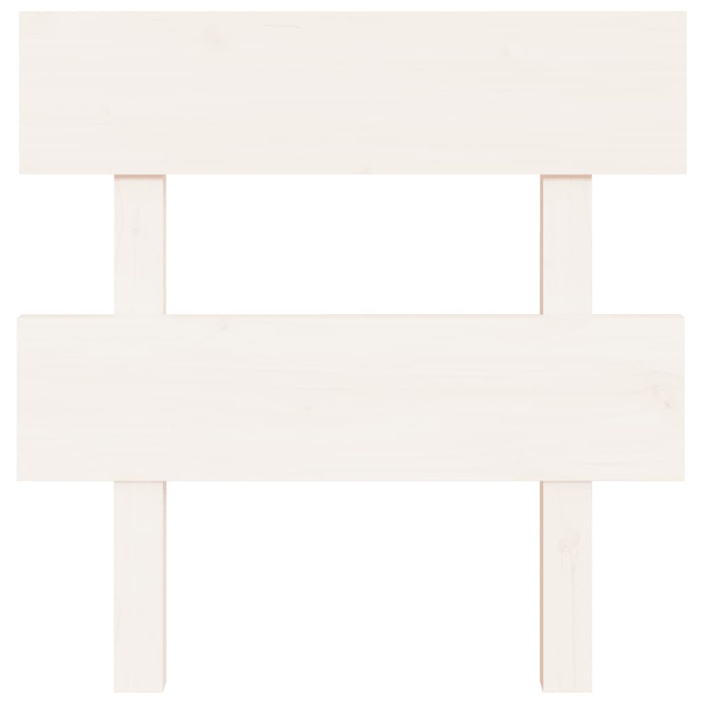 Testiera per Letto Bianca 93,5x3x81cm in Legno Massello di Pino
