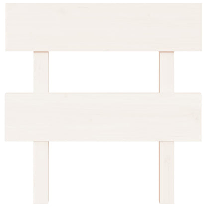 Testiera per Letto Bianca 93,5x3x81cm in Legno Massello di Pino