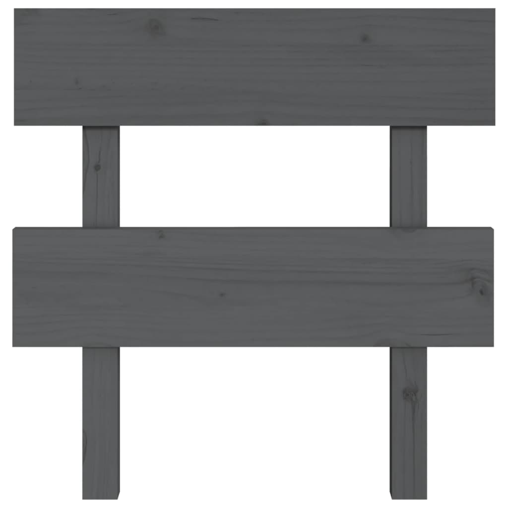 Testiera per Letto Grigia 93,5x3x81cm in Legno Massello di Pino